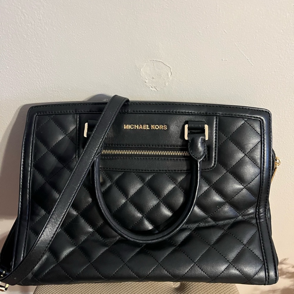 Michael Kors Black Quilted Satchel